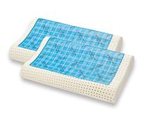 Marcapiuma - Paire d’oreillers Mémoire de Forme Gel Modèle Cervicale - Housse Coton - Coussin Ergonomique Orthopédique avec Gel Aéré Frais ÉTÉ - Chaud Hiver - Dispositif Médical - 100% Made in Italy