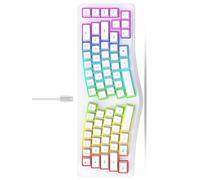 MARCBUSE 69 claviers d'ordinateur ergonomiques avec cordon USB de type C détachable et 18 modes d'éclairage colorés, rétroactions fluides, design économiseur d'espace