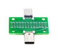 MARCBUSE Adaptateur USB de type C 3.1 double face 2 x 13 broches vers connecteurs 2,54 mm pour prototypage et débogage d'appareils, module de test USB C professionnel avec deux en-têtes