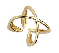 MARCBUSE Bagues géométriques croisées pour fêtes, rendez-vous, bagues simples empilables pour femmes et filles, personnalité, accessoire de tempérament, cadeau élégant pour elle, taille unique, Comme