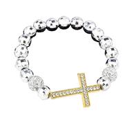 MARCBUSE Bijou de poignet extensible avec pendentif religieux complexe et perles en alliage - Convient pour un style quotidien - Bijou élastique tendance, taille unique, Comme décrit