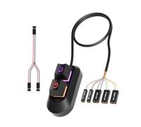 MARCBUSE Bouton de réinitialisation d'alimentation externe lumineux pour PC de bureau avec compatibilité universelle Câble répartiteur d'appareils multiples Bouton de réinitialisation d'alimentation