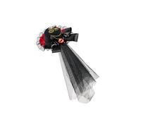 MARCBUSE Chapeau bibi vintage punk avec engrenage mécanique et nœuds décoratifs voile et décoration métallique Accessoire de costume fait à la main Chapeau en feutre unique avec dentelle