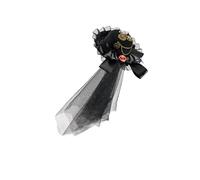 MARCBUSE Chapeau bibi vintage punk avec engrenage mécanique et nœuds décoratifs voile et décoration métallique Accessoire de costume fait à la main Chapeau en feutre unique avec dentelle