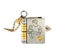 MARCBUSE Collier avec pendentif en forme de livre en acier inoxydable avec message gravé unique pour la fête des pères pour papa, anniversaire, cœur, lettre d'amour pour papa, taille unique, Comme