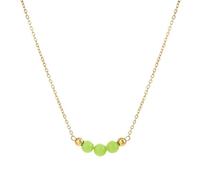 MARCBUSE Collier exquis avec pierre chinoise esthétique, bijoux de cou en acier inoxydable, texture en acier inoxydable pour les amateurs de culture et de modernité, collier de perles en pierre