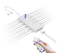 MARCBUSE L'adaptateur de ventilateur 10 ports améliore la connexion de refroidissement jusqu'à 10 ventilateurs 12 V ou 5 V Base 4 broches ou 3 broches ARGB Hub de ventilateur facile à installer