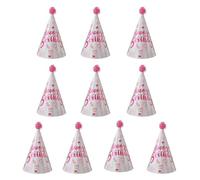 MARCBUSE Lot de 10 chapeaux de fête d'anniversaire en papier avec boule en peluche pour anniversaire, événement spécial