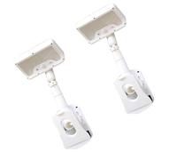 MARCBUSE Lot de 2 lampes solaires d'extérieur à pince 3 modes ABS + PS Texture étanche Lumière de cour pour jardin Camping Décoration solaire Clôture Lumières