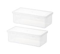 MARCBUSE Lot de 2 ou 3 boîtes à crayons rigides empilables transparentes de grande capacité - Organiseur de bureau avec compartiments amovibles, Lot de 2.