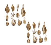 MARCBUSE Lot de 22 breloques coquillage en acrylique pour la fabrication de bijoux - Pendentif sur le thème de la mer pour colliers et bracelets - Décoration de coquillage de conque, Set SN544, taille