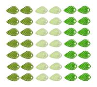 MARCBUSE Lot de 40/50/60 breloques élégantes en forme de feuille en acrylique vert avec trous pour travaux manuels, bijoux, breloques décoratives en forme de feuille, taille unique, Comme décrit