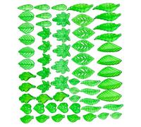 MARCBUSE Lot de 40/50/60 breloques élégantes en forme de feuille en acrylique vert avec trous pour travaux manuels, bijoux, breloques décoratives en forme de feuille, taille unique, Comme décrit