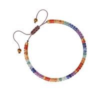 MARCBUSE Perles en pierre naturelle tissées à la main avec des cristaux multicolores pour une énergie positive, un ajustement confortable et une inspiration quotidienne simple