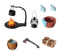 MARCBUSE Petite pile de bois de chauffage à l'échelle 1/12 pour paysage de conte de fées, camping, fournitures d'artisanat détaillées pour paysages miniatures, accessoires de paysage de fée