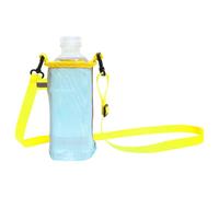 MARCBUSE Porte-gobelet à bandoulière pour bouteilles d'eau pour enfants - Utilisation en extérieur avec maille - Sangle réglable - Manchon pour bouteille d'eau, Ensemble de tasses bleues et jaunes