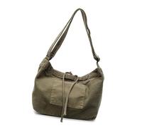 MARCBUSE Sac à bandoulière en toile pour femme - Grande capacité - Pour le shopping, l'école, le quotidien - Grande capacité - Bandoulière en toile, Vert, One Size
