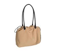 MARCBUSE Sac à bandoulière ergonomique en nylon froncé avec cordon de serrage pour les voyages courts ou une utilisation quotidienne offrant un grand espace de rangement - Sac en nylon léger, kaki