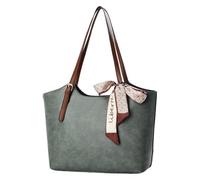 MARCBUSE Sac à bandoulière rétro tendance pour femme en cuir PU pratique grande capacité léger pour un usage quotidien Sac à main en cuir PU de luxe, bleu/gris, One Size