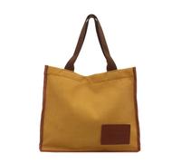 MARCBUSE Sac de travail élégant et léger pour ordinateur portable, sac à bandoulière pour étudiant, grande capacité, sac à main en toile avec poignée supérieure pour femme, jaune, One Size