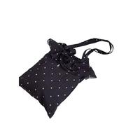 MARCBUSE Sac d'école pour étudiants, sac à bandoulière de grande capacité, sac à main à volants, sac à main à point ondulé, sac à main de grande capacité pour les aisselles, Petite fleur noire, One
