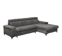 MARCEAU - Canapé Méridienne Droite 3 Places Convertible Tissu Gris Foncé - Altobuy gris