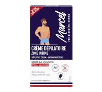 MARCEL Crème Dépilatoire Homme pour Zone Intime Sous la Douche - Peau Sensible - 74% d'Ingrédients d'Origine Naturelle - Format 100 mL - Lot de 3