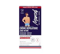 Marcel par Blondépil Homme - Creme depilatoire homme sous la douche, Zone Intime, Rapide et Efficace, Adaptée aux peaux sensibles, Made in France, Inclus gant multi-zones, 100ml
