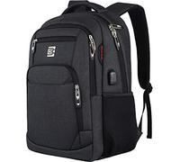 marcello Sac à dos pour ordinateur portable - Avec port de charge USB - Pour le travail, l'école, l'université - Avec compartiment pour ordinateur portable et poche antivol, Noir , 15,6 Zoll