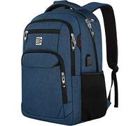 marcello Sac à dos pour ordinateur portable - Avec port de charge USB - Pour le travail, l'école, l'université - Avec compartiment pour ordinateur portable et poche antivol, bleu, 15,6 Zoll