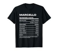 Marcello Valeur Nutritive Nom Drôle T-Shirt Graphique avec Valeur