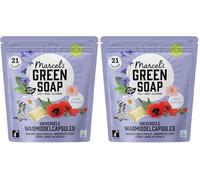 Marcel's Green Soap Capsules pour le linge Fleurs sauvages - Lessive Pods - 85% moins de plastique - Recyclable (Lot de 2)