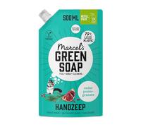Marcel's Green Soap - Recharge de savon pour les main Cèdre & Grenade - Recharge pour distributeur de savon liquide - Formule sans microplastiques - Vegan - Rechargeable - 500 ml
