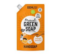 Marcel's Green Soap - Recharge de savon pour les mains Orange & Jasmin - Refill - Formule sans microplastiques - Vegan - Emballage recyclable - 500 ml
