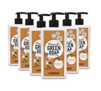 Marcel's Green Soap - Savon pour les mains Santal et cardamome - Distributeur de savon pour les mains - 100% Eco friendly - 100% Vegan - 97% Biodegradable - 500 ML - 6 Paquets