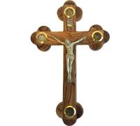 March terrestre Cross Crucifix Orthodox 14 Station 4 Lens Olive Wood 10,5 pouces Jrusalem