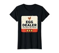Marchand d'œufs Demandez à Propos de Mes Prix Gardien de Poulet Amusant Homestea T-Shirt Graphique avec Valeur, Femme, Noir, S