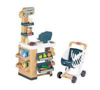 Smoby Marchande Supermarché pour enfant – Caisse électronique, 34 accessoires, chariot – Dès 3 ans
