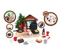 Smoby Marchande Chalet Gourmand – 30 accessoires, gaufrier et poêle à crêpes – Multicolore