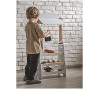 Marchande bois enfant stand vendeur