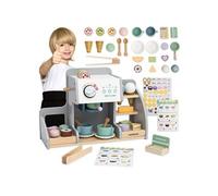 Jouet - MAMABRUM - Café-Glacier en Bois 2-en-1 - 76 Pièces - Multicolore - Dès 3 Ans