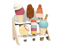 Marchande de glaces en bois avec 6 glaces