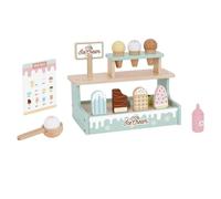Marchande en bois tooky toy tj119 - stand de glaces 17 pièces