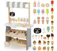 Marchande enfant +3 - chariot à glaces en bois - accessoires - soutien motricité
