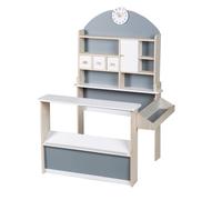 Marchande Enfant En Bois Avec Comptoir Latéral - Roba - Gris Et Blanc