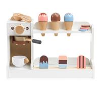 Mamabrum Glacier en bois avec machine à café – Set jeu de rôle Barista 15 pièces 3+ ans