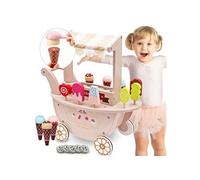 Mamabrum - Jouet en bois Marchande enfant - Chariot sur roues, accessoires inclus - 3 ans+