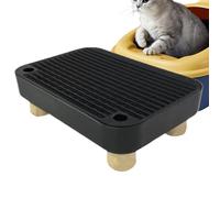Marche à litière en bois pour chat âgé avec fonction de filtration, bac anti- pour déjections canines | Rampe pour animaux domestiques facile d'accès pour intérieur ou extérieur, maison
