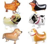 Marche Animal Ballons, 6 Pièces Helium Ballons en Forme de Chien, Ballons Animaux en Aluminium, Animal de Compagnie Ballon, Airwalker Ballon Chien, pour Fête Mariages (Chien)