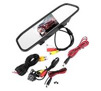 Marche arrière CaméRa De Tableau De Bord avec RéTroviseur LCD Tft 4,3 Pouces, Vision Nocturne, pour Grand Angle 170°, 2 Canaux, 8 LED, ÉTanche, pour Voiture Et Camion